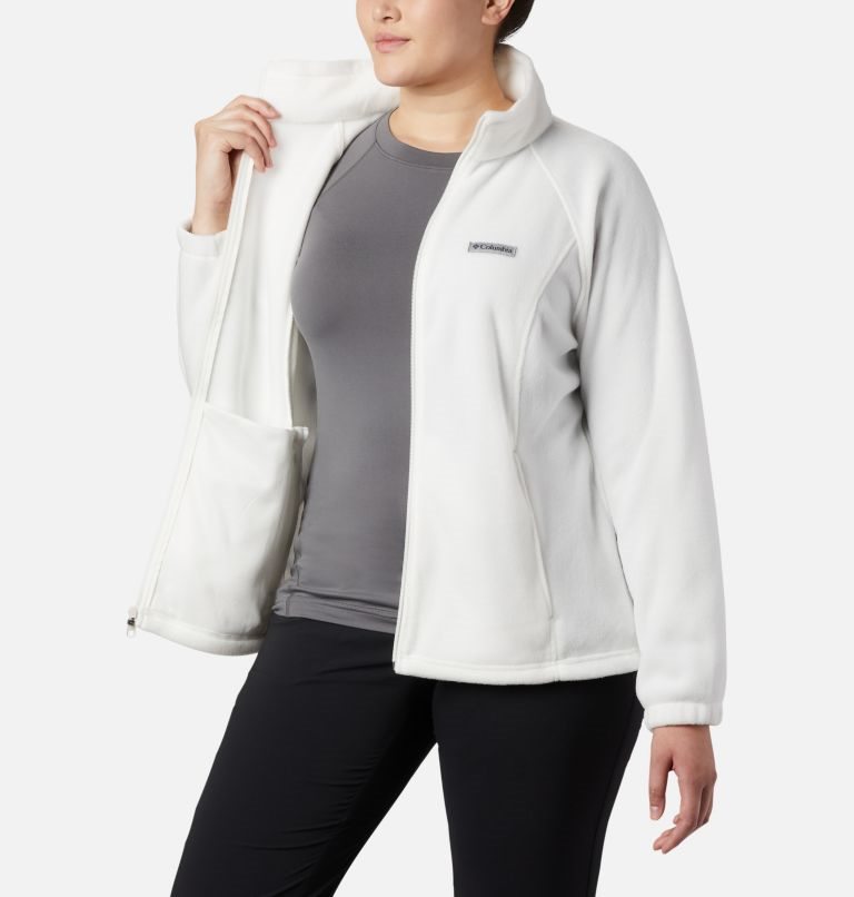 Women's Columbia Benton Springs Full Zip Jackets White | Plus Size CA-OL185